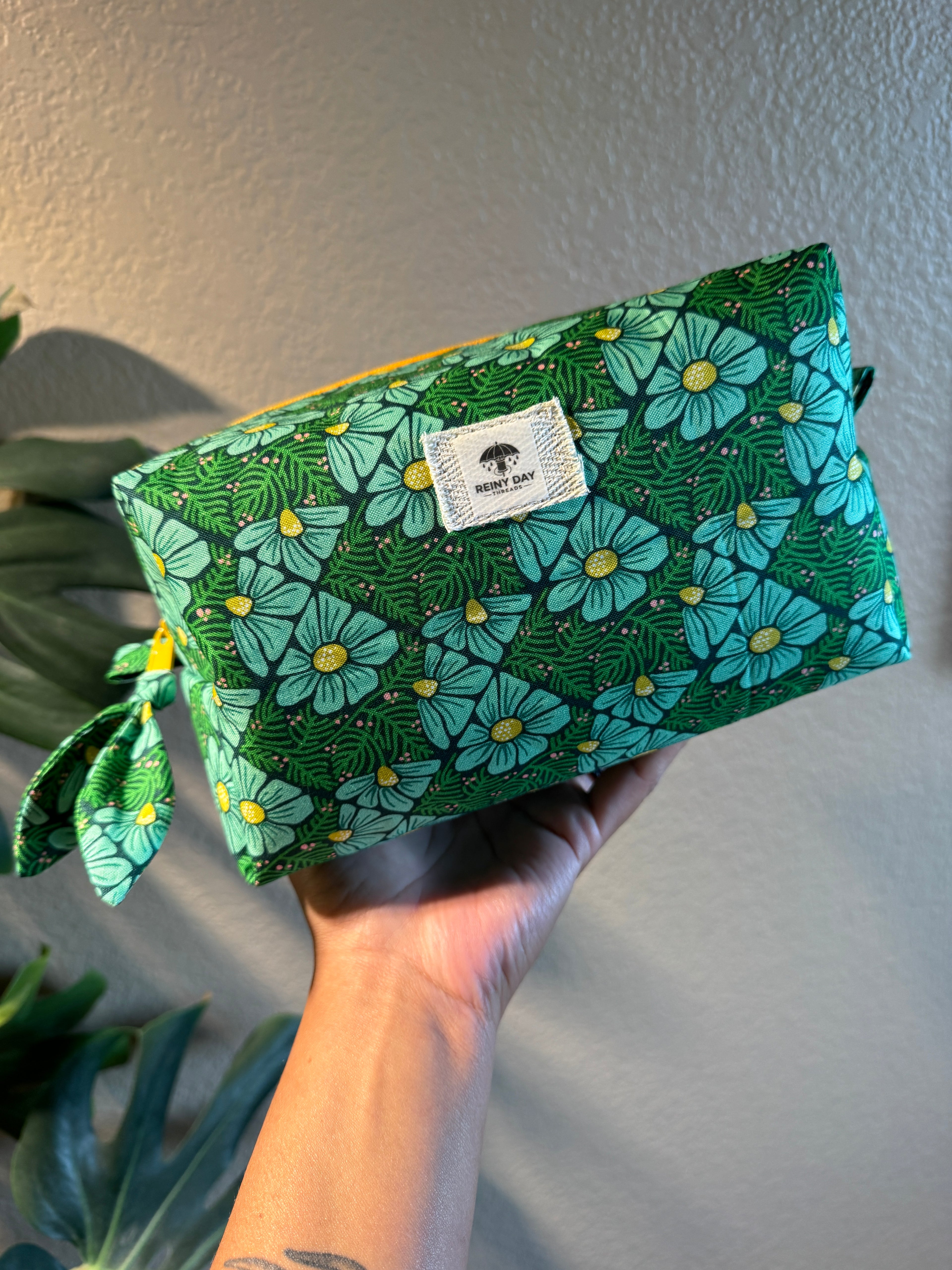 Pressed Flowers Boxy Makeup Bag