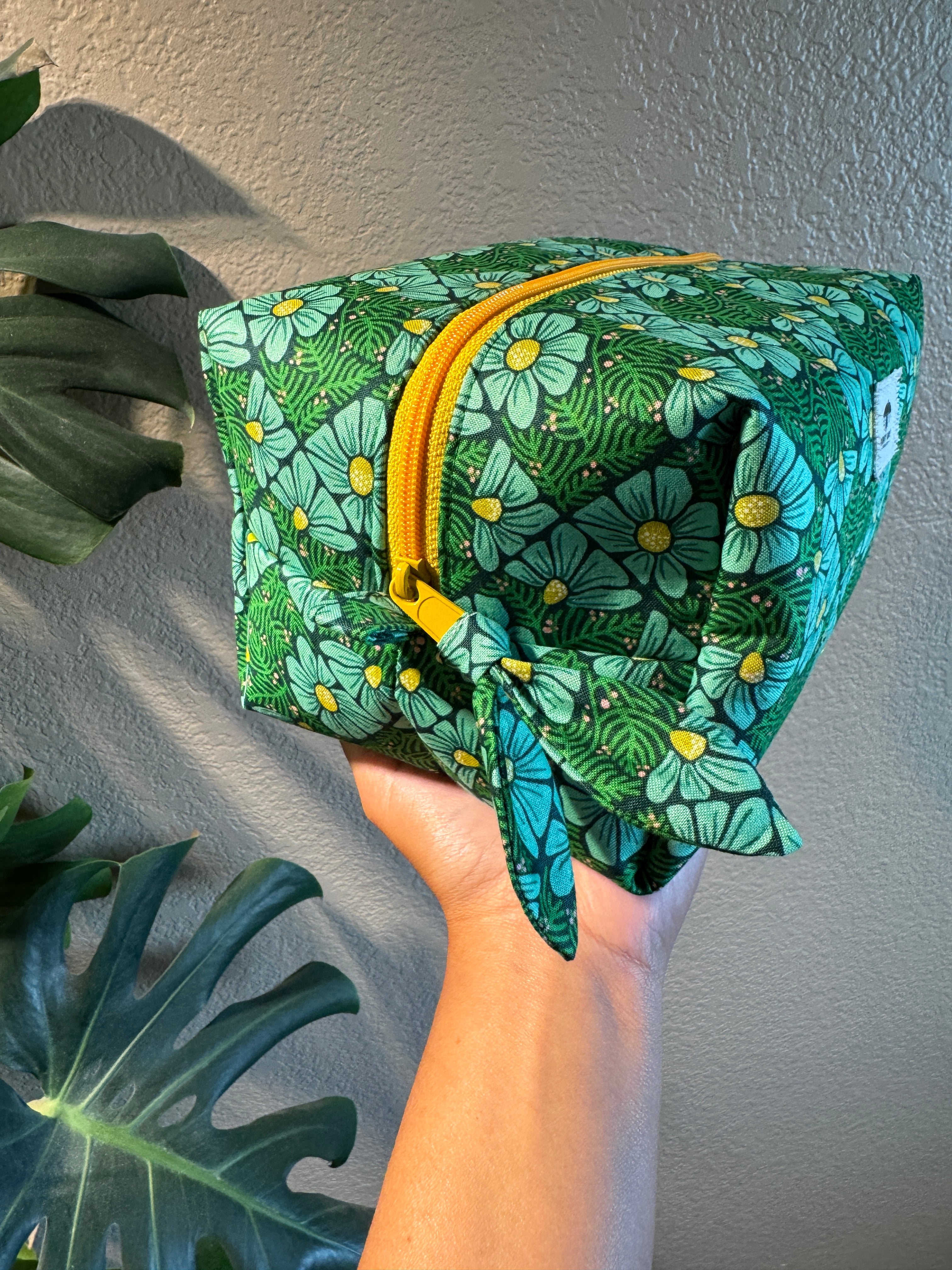 Pressed Flowers Boxy Makeup Bag