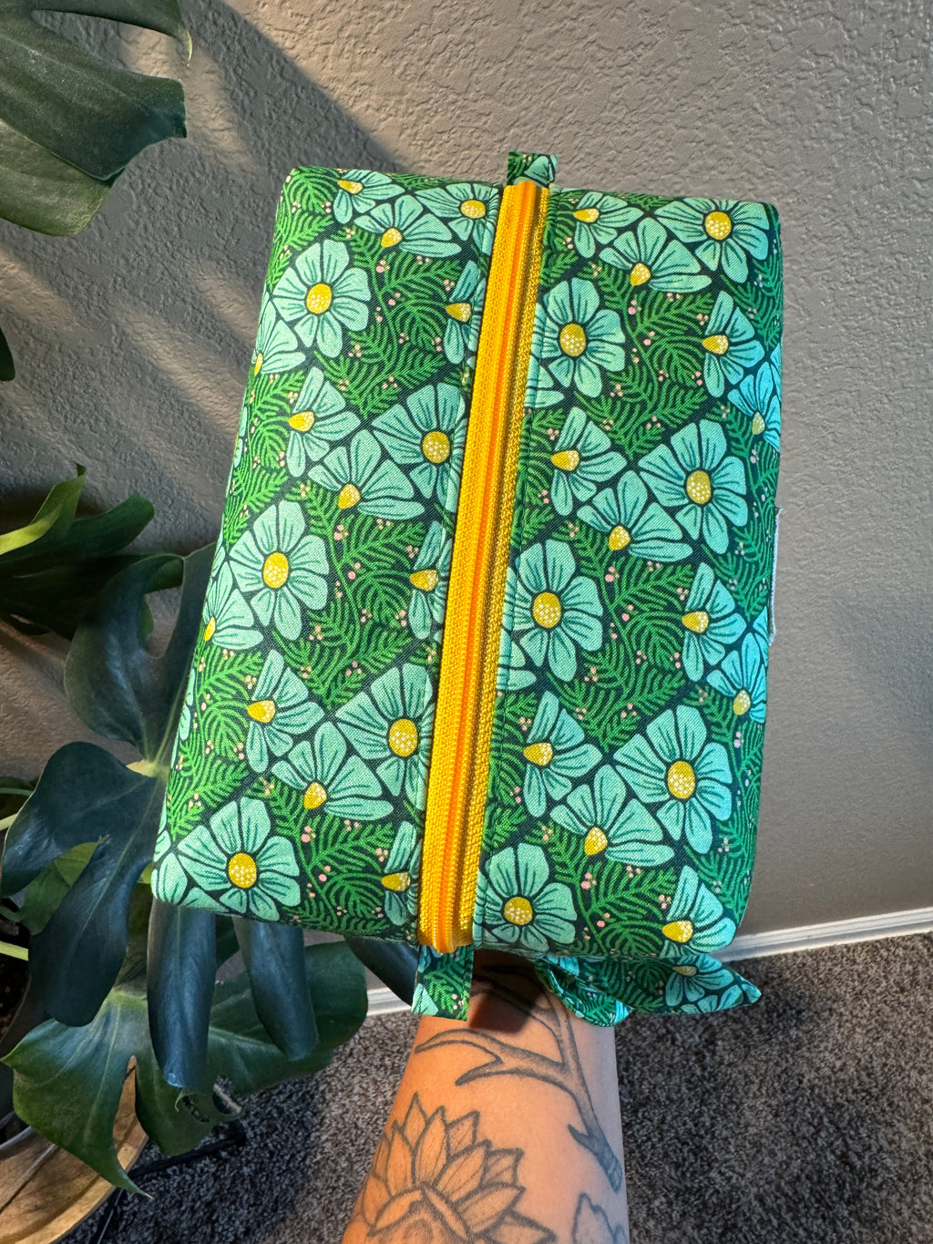 Pressed Flowers Boxy Makeup Bag