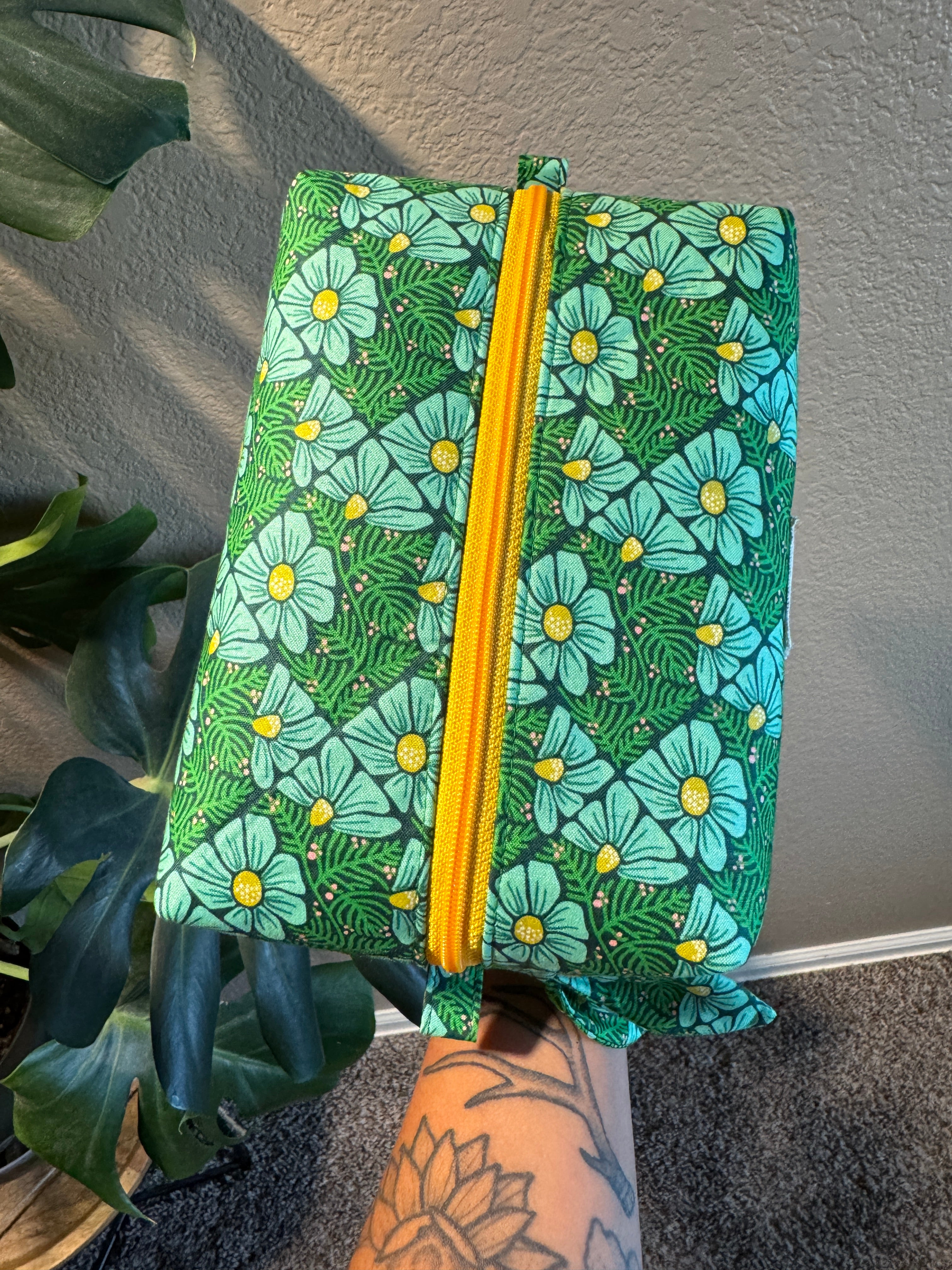 Pressed Flowers Boxy Makeup Bag
